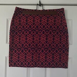 C Wonder Navy and Red Pencil Skirt